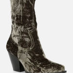 Giani Bernini Gianni Bini GB Star-Crossed 3 Velvet Western Boots Green Velvet Sz 8.5 NWOB Chic Photo 0