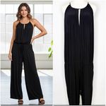 Natori Black Drawstring Waist Sleeveless Wide-Leg Jumpsuit Size 2X NWT Photo 1