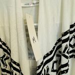 Vocal Cross Rhinestone Fringe Open Front Long Vest White M Photo 9