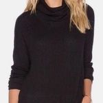 We The Free Black Thermal Waffle Knit Cowl Neck Sweater Photo 0