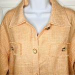Lime Lush Andree Oversized Pearl Button Down Tweed Shacket Peach M Photo 3