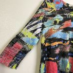 Jess and Jane Size Large Tunic Top Womens Shirt Burnout Abstract Art Multi Mesh Black Photo 4