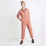 Madewell Zip-Pocket Coverall Jumpsuit Twill Cotton Rose Dust Pink $148 Size XS Photo 1