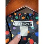VTG 80s C.M. Shapes Black Colorful Rainbow Polka Dots Blouse Sheer Arms Women's Size undefined Photo 1