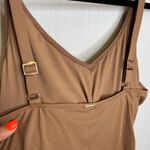 Nicole Miller  Studio Toasted Coconut‎ Deep V Neck Belted One Piece Swimsuit XXL Photo 2
