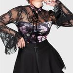 KILLSTAR Gothic Lace Skull and Rose Top Photo 4