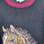 Vintage The Eagle Eye 1989 Sweater 100% Wool & Laine, Horse, Dog Women’s Large Photo 2