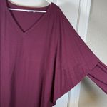 Soft Surroundings  Maroon Long Sleeve Blouse Batwing V-Neck Size XL EUC #5933 Photo 5