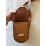 Isadora Cuoio Brown Leather Crocodile Crossbody Gold Tone Purse Made in Italy Photo 12