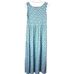 st. john's bay  PL Sleeveless Maxi Dress Teal White Coastal Resort Cruise Beachy Photo 2