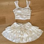 Fillyboo Top & Mini Skirt The Garter Set Size M Ivory White Size M Photo 0