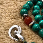 URARTU Green Malachite and Red
Carnelian Sterling Silver Beaded Necklace Photo 4