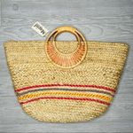 Nwt magid woven jute tote bag beach purse with wooden handles Photo 4