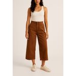 We The Free Brown Barrel Pants Size 29 Wide Leg Cropped High Rise Casual Cotton Photo 2