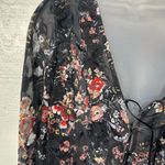 Nasty Gal  Black Floral Sheer Top Size 4 EUC Photo 4