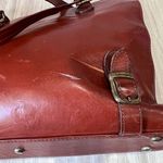 Texier Leather Satchel Shoulder Bag Work School Travel Vintage Redish Brown Red Photo 4
