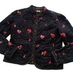 Via Penny Lane Reworked Apparel | Shania Twain Graphic Quilted Floral Jacket Black Photo 1