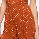 Forever 21 Rust Brown & White Polka Dot Print Halter Romper Playsuit - M Photo 4