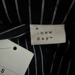 A New Day NEW Black Pinstripe Shirt Dress Midi Contemporary Chic Menswear Office Teacher Photo 2