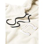 Champion  Cream Faux Fur Varsity C Cropped Soft Pullover Hoodie Size Large Photo 7