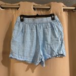 Cynthia Rowley  Sky Blue Linen High Waist Shorts Photo 1