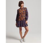 Superdry NWT High Neck Mini Dress In Color Multi Paisley Print Photo 3