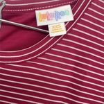 LuLaRoe Red and Gray Stripe Amelia Dress Photo 2