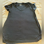 Hue  Basic Black V-neck Tee Size Medium Short Sleeve T-Shirt Photo 0