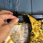 August Silk  Yellow and Black Patterned Blouse w/ Matching Capri Pants | Sz S Photo 5