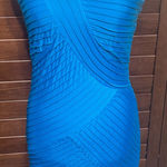Bebe  Turquoise Blue dress sz M One shoulder Cocktail Club Wedding HOCO party Photo 0