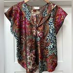 Vintage California Dynasty Paisley Print Women's Top size small Red Photo 0
