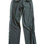 Lululemon Womens Black Track Pants Size 4 Rise Shine Relaxed Fit Satin Stripe Photo 5