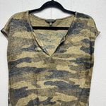 Lucky Brand  Camouflage Burnout Lightweight Tie Front Womens Top Size Medium Photo 2