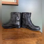 Tory Burch  Short Black Leather Buckle Boots Size 7 Zipper Luxury Moto Designer Photo 4