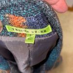 Trisha Tyler Knit Jacket Blue Orange Multi Striped Button Front‎ blazer Funky Size L Photo 2
