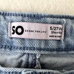 SO High Waisted Patchwork Mixed Denim Jean Shorts Photo 2