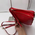 Stella & Dot Red Pebble Leather Flap Crossbody Bag Gold Hardware Photo 5