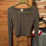 Bozzolo Long Sleeve  Top Green Crop Photo 0