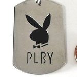 New dog tag style playboy bunny Pendant‎ Silver Photo 0