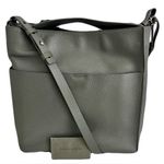All Saints Green-Grey ‘Mast’ Pebbled Leather Shoulder Bag in “Light Slate” Photo 0