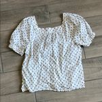 Loft  White polka dot Puff Sleeve Blouse Photo 3