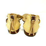 Jack Rogers  size 6.5 gold braided sandals zip rear made in dominican‎ republic Photo 2