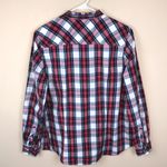 J.Crew Women’s Plaid Ruffle Trim Neckline Long Sleeve Button-Up Shirt Photo 5