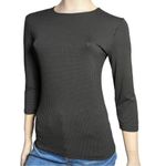 Leggiadro Women’s Size 2 S Black White Mini Polka Dot 3/4 Sleeve Top Shirt Photo 1