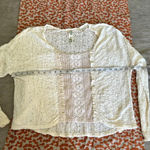 Free People - Vintage French lace slightly cropped oversized small long sleeve Photo 9