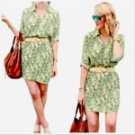 CAbi Leaf Print Dress Faux Wrap V-Neck Size M Photo 4