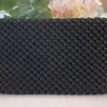 Vintage Black Crochet Clutch Purse Bag Inside Zipper and Button Closure Boho Photo 1