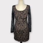 French Connection  Thora Lula Ponte Lace Jersey Dress Women's Large Black NWT Photo 3