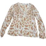 American Vintage ALC At Last Classics Blouse Womens Medium Paisley Lace V Neck Tie Sleeve Y2k Photo 1