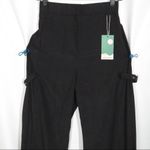 Halara NWT dark gray/black side leg suede feel pant with side buckles. Size M Photo 3